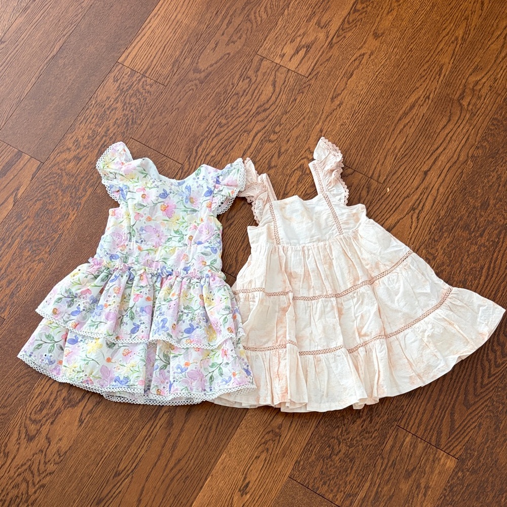 Floral and Lace Kids Dresses Set